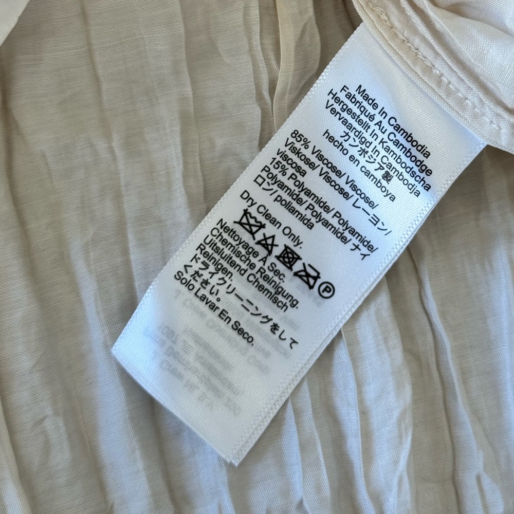 NWT J.Crew Crinkled side-slit midi dress, Natural, Pale Surplus, Size small - Picture 9 of 9